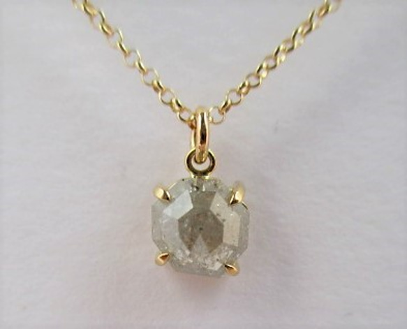 natural diamond K18&K10/necklace（gray） 第3張的照片