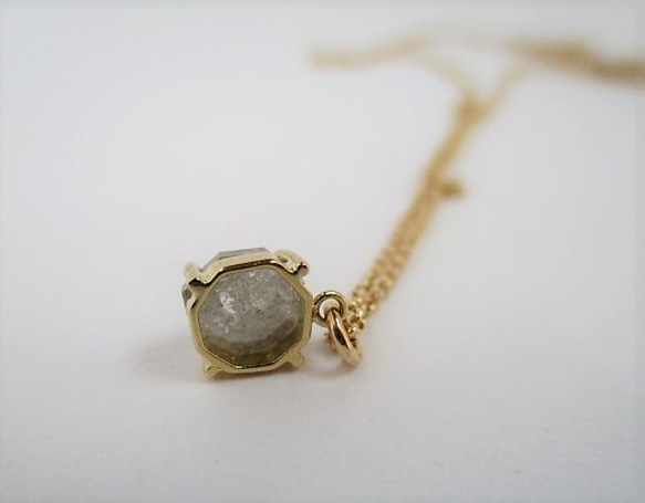 natural diamond K18&K10/necklace（gray） 第4張的照片