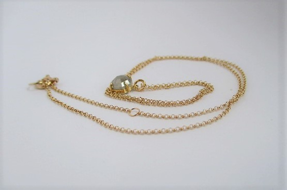 natural diamond K18&K10/necklace（gray） 第5張的照片