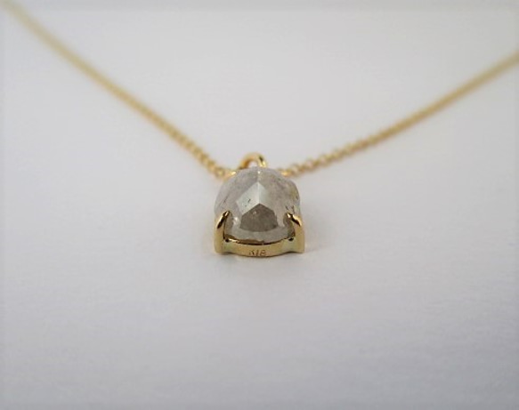 natural diamond K18&K10/necklace（light gray） 第4張的照片