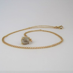 natural diamond K18&K10/necklace（light gray） 第6張的照片