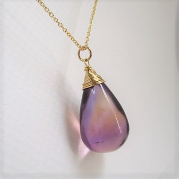 14Kgf longnecklace/with Ametrine 第4張的照片