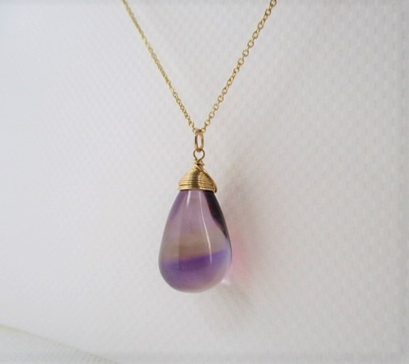 14Kgf longnecklace/with Ametrine 第5張的照片