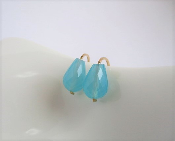 seablue pierced earrings 14Kgf 第2張的照片