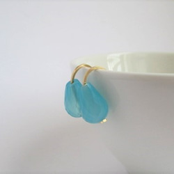 seablue pierced earrings 14Kgf 第3張的照片