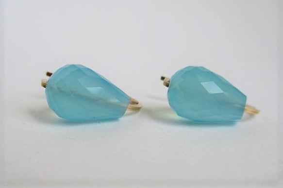 seablue pierced earrings 14Kgf 第4張的照片