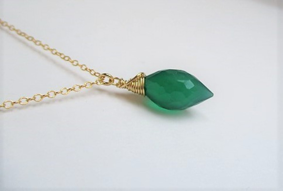 chandelier green 14Kgf/necklace 第4張的照片