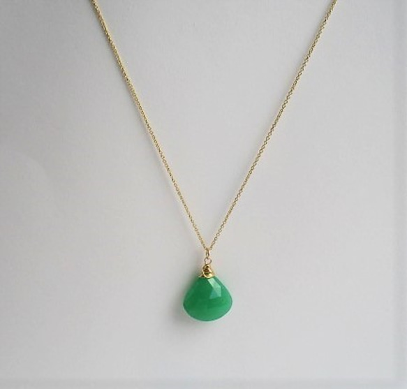 Chrysoprase長項鍊14Kgf 第2張的照片