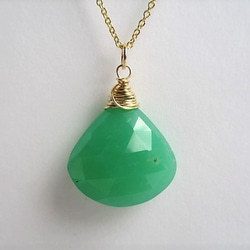 Chrysoprase長項鍊14Kgf 第3張的照片