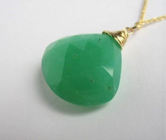 Chrysoprase長項鍊14Kgf 第4張的照片