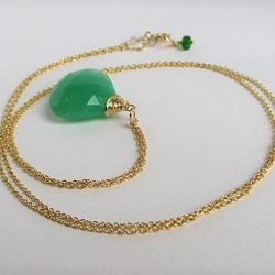 Chrysoprase長項鍊14Kgf 第5張的照片