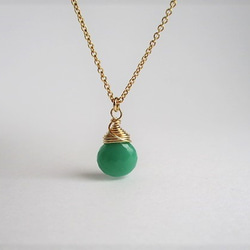 microcut chrysoprase 14Kgf necklace（marroncut） 第1張的照片