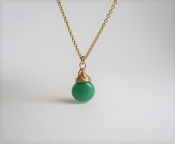 microcut chrysoprase 14Kgf necklace（marroncut） 第1張的照片