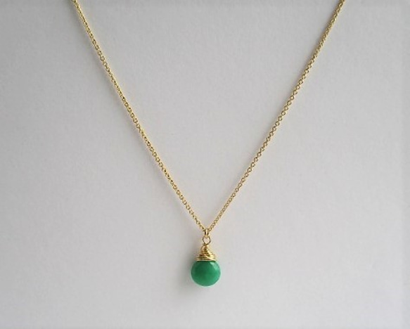 microcut chrysoprase 14Kgf necklace（marroncut） 第2張的照片