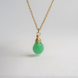 microcut chrysoprase 14Kgf necklace（marroncut） 第3張的照片