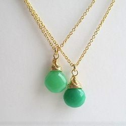 microcut chrysoprase 14Kgf necklace（marroncut） 第4張的照片