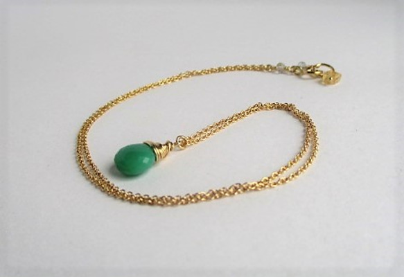 microcut chrysoprase 14Kgf necklace（marroncut） 第7張的照片