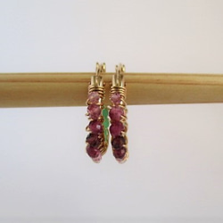 14Kgf hoop pierced earrings / spring flour 第3張的照片