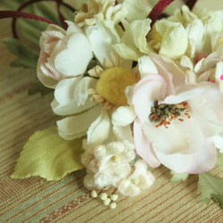 ボルドーリボンの小花のコサージュ（手染）　CC-560 2枚目の画像