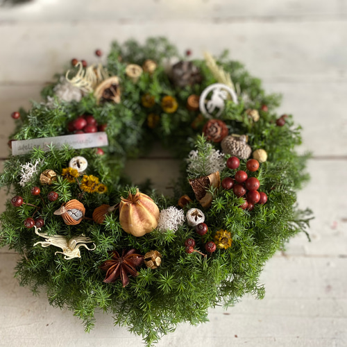 ▲あちゃちゅむ クリスマスリース クリスマスリース2023紹介文をお読みください リース atelier hana