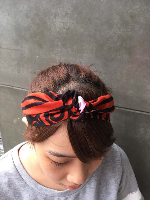 秋瑟 綁帶式髮帶 Handmade hairband 第2張的照片