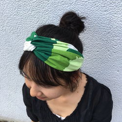 緑の陰のヘアバンド手作りのヘアバンド 2枚目の画像