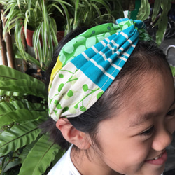 日本人教師の布/伸縮性のあるヘアバンドx緑 2枚目の画像