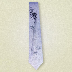西陣織ネクタイ　手描き　『竹』墨絵　受注作品 2枚目の画像