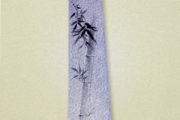 西陣織ネクタイ　手描き　『竹』墨絵　受注作品 3枚目の画像