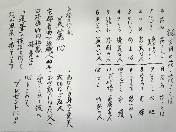 誕生花ネクタイ「6月　あじさい」カーキ　京都・西陣織　手描き　螺鈿　ポストカード付き 8枚目の画像