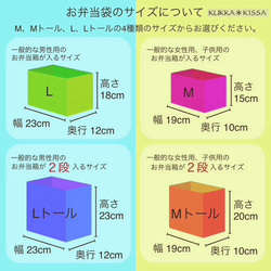 選べる！サイズオーダー ちょっと大人のお弁当袋 北欧風サークル柄  (寒色系／綿) 5枚目の画像