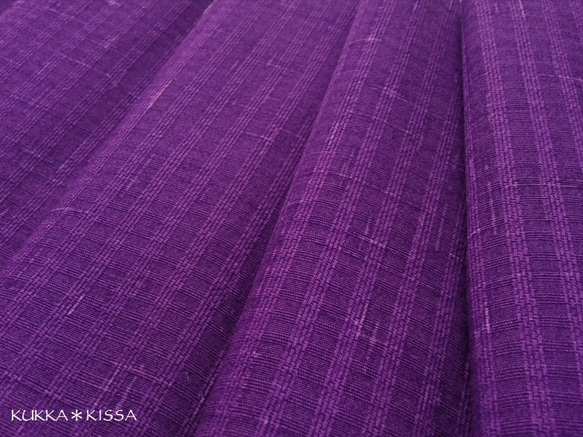 洗える半襟 十字絣の変わり織  (紫／綿) 2枚目の画像