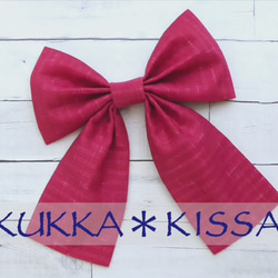 はいからさんリボン【L】十字絣の変わり織 (赤) 2枚目の画像