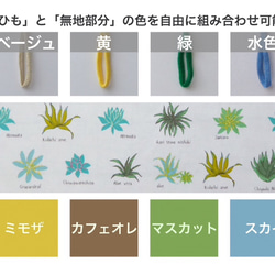 選べる！セミオーダー ちょっと大人のコップ入れ巾着袋［隠しマチあり］ 多肉植物柄(カラー選択／綿・麻) 2枚目の画像