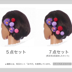 和玉髪飾り「まいこ」基本５点セット or オプション７点セット 3枚目の画像
