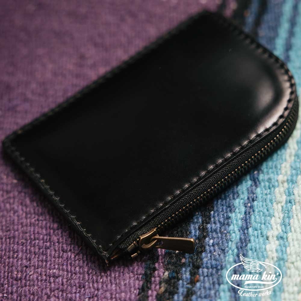 L字ファスナー Lzip Lファスナー Lジッパー 財布 栃木レザー コードバン ヌメ革 ba009cdv03blk