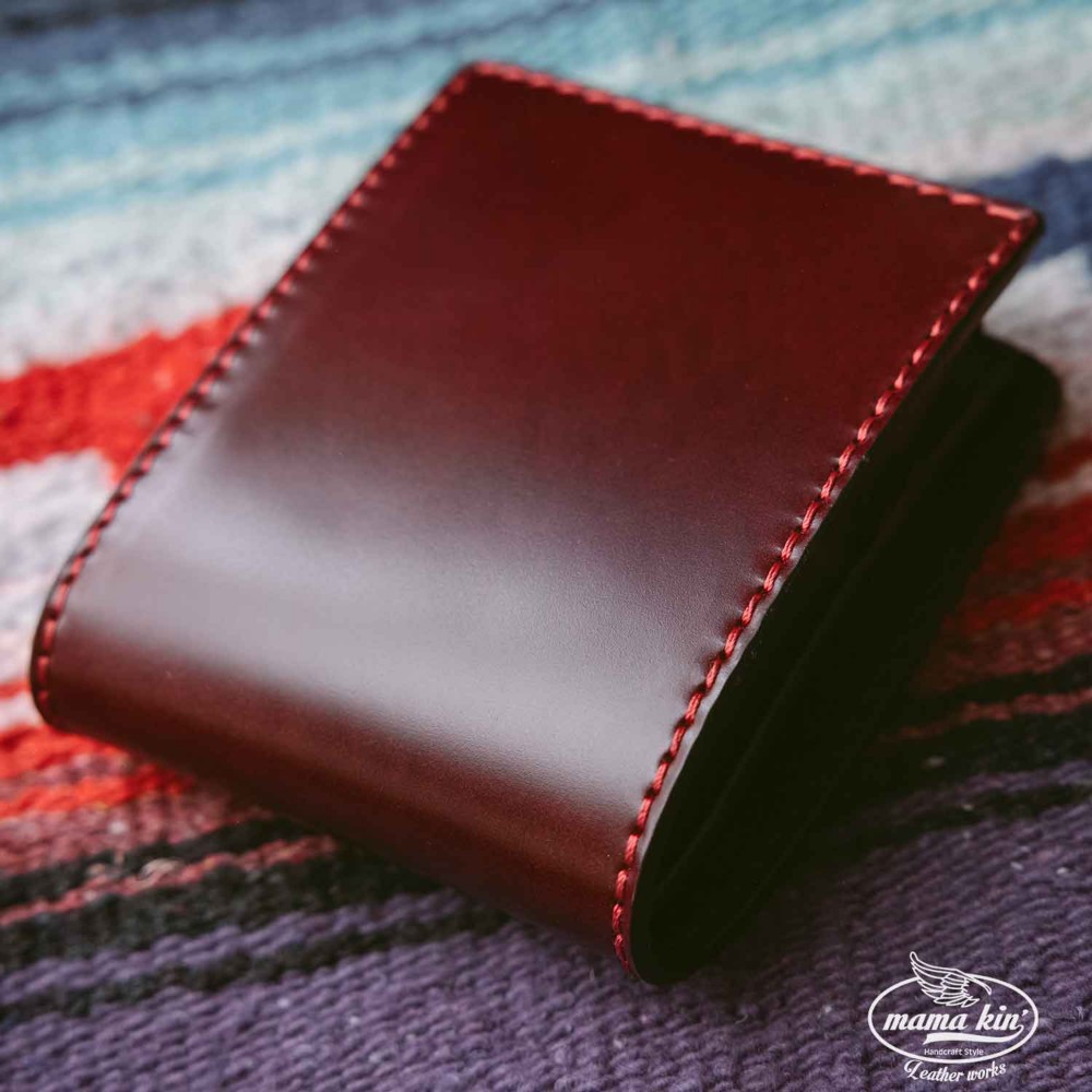 【海運堂】二つ折りＬ字ファスナーウォレット　コードバン＆栃木レザー