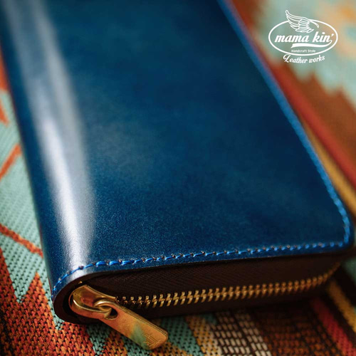 コードバン/ラウンドファスナー長財布/レザーウォレット/牛革/ジッパー