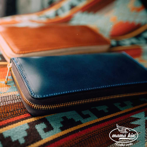 コードバン/ラウンドファスナー長財布/レザーウォレット/牛革/ジッパー