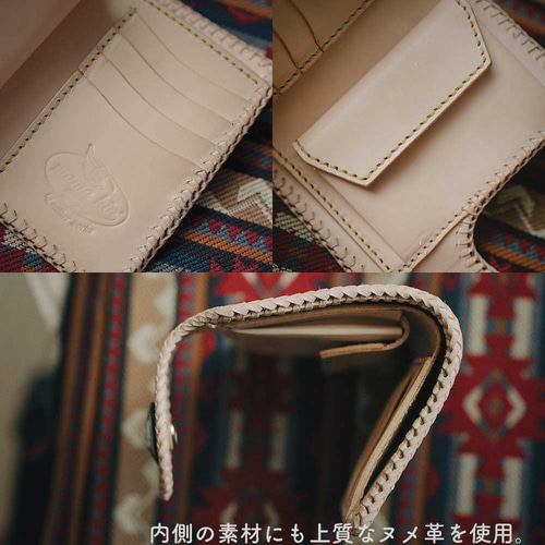 専用2 二つ折り財布/カービングウォレット/ヌメ革/サドルレザー/レザー