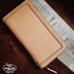栃木レザー - お姫様❤shoulder✿Premium Natural smartcase レザークラフト作品397～フラグメントケース75×135【ネイビー