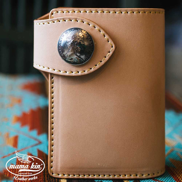 栃木レザー/サドルレザー/ヌメ革/レザーウォレット/牛革/ライダースウォレット/hf009tg46nl 