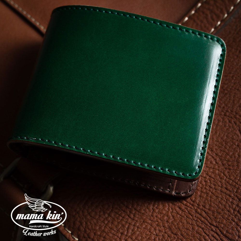 コードバン/二つ折り財布/栃木レザー/レザーウォレット/牛革/馬革/ヌメ革/dl110cd45gr