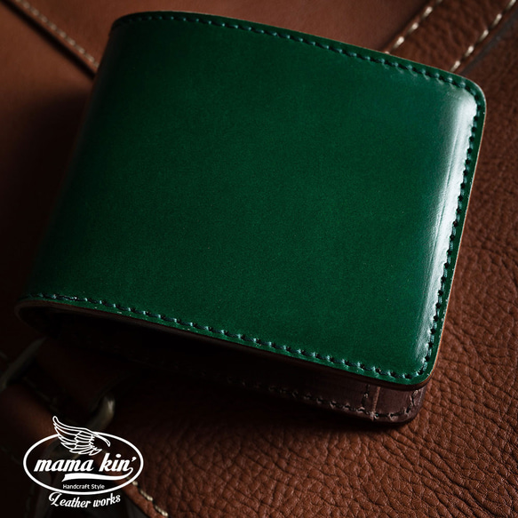 mama kin'【ハンドメイド】コードバン二つ折り財布