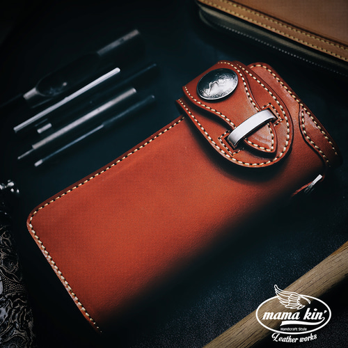 栃木レザー/ヌメ革/長財布/サドルレザー/ライダースウォレット