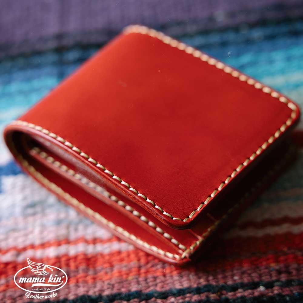 栃木レザー/牛革/ヌメ革/サドルレザー/二つ折り財布/レザーウォレット/dl009tg19rd