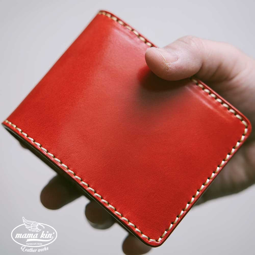 栃木レザー/牛革/ヌメ革/サドルレザー/二つ折り財布/レザーウォレット