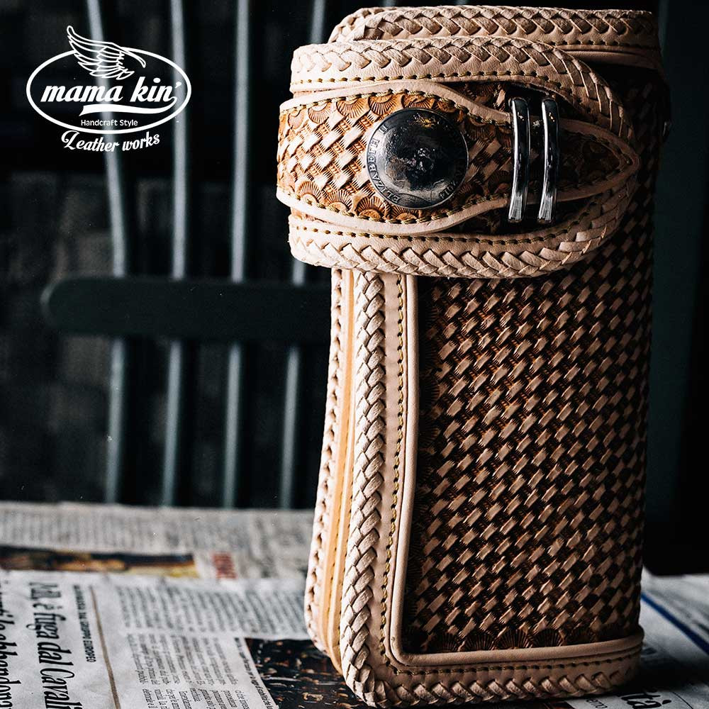 カービングウォレット/サドルレザー/ヌメ革/ライダースウォレット/バイカーズ/009cv84nl04