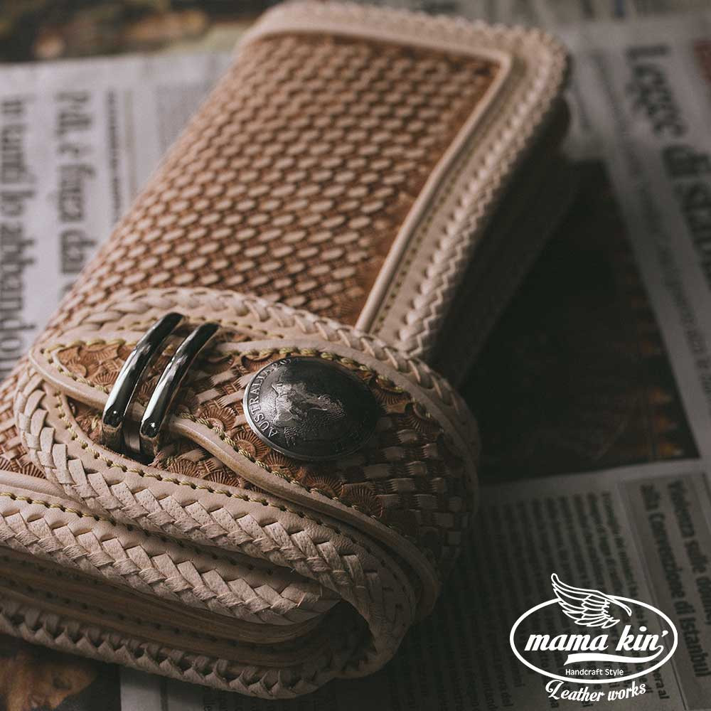 カービングウォレット/サドルレザー/ヌメ革/ライダースウォレット/バイカーズ/009cv84nl04