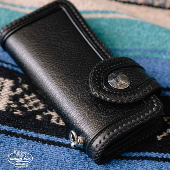 シャークスキン 長財布 メンズ財布 ライダースウォレット バイカーズ